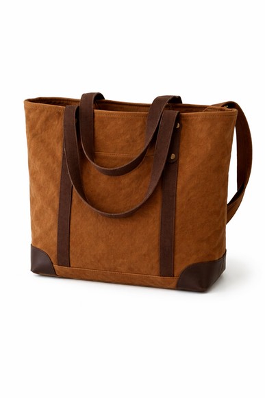 Waxed canvas tote bag